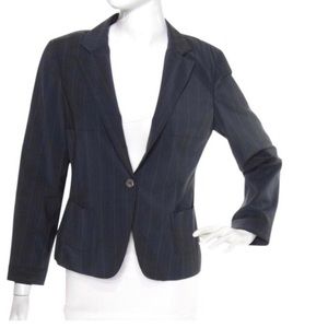 Piazza Sempione Slate Gray Pinstripe Career Blazer